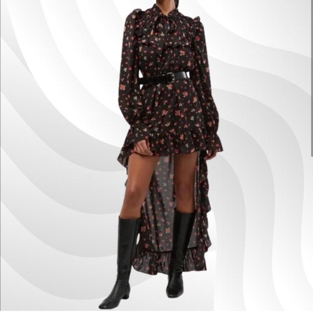 WeWoreWhat Long Sleeve Black and Red Dress